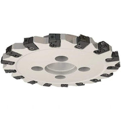 Iscar - Shell Mount B Connection, 0.5512" Cutting Width, 1-1/16" Depth of Cut, 100mm Cutter Diam, 1-1/16" Hole Diam, 6 Tooth Indexable Slotting Cutter - FDN-CALN11 Toolholder, LNHT 1106 PN-N HT, LNHT 1106 PN-R HT Insert - Exact Tool & Supply