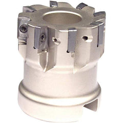 Iscar - 12 Inserts, 2-1/2" Cut Diam, 1" Arbor Diam, 0.303" Max Depth of Cut, Indexable Square-Shoulder Face Mill - 0° Lead Angle, 1-3/4" High, HP AN.. 07.. Insert Compatibility, Series Heliplus - Exact Tool & Supply