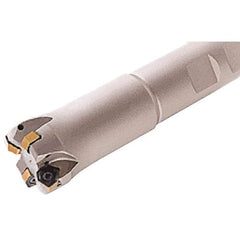 Iscar - 25mm Cut Diam, 0.039" Max Depth, 25mm Shank Diam, Weldon Shank Indexable High-Feed End Mill - Screw Holding Method, H600 WXCU 05 Insert, FF EWX-05 Toolholder, Through Coolant - Exact Tool & Supply