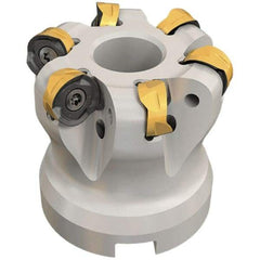 Iscar - 80mm Cut Diam, 6mm Max Depth, 27mm Arbor Hole, 8 Inserts, H606 RXCU 1206-AX.. Insert Style, Indexable Copy Face Mill - H606 FR-12 Cutter Style, 50mm High, Through Coolant, Series Helido - Exact Tool & Supply