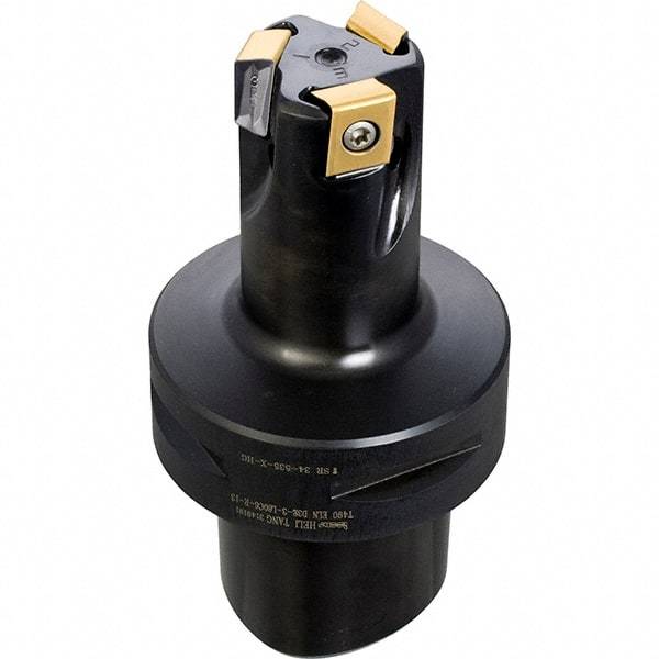 Iscar - 3 Inserts, 50mm Cut Diam, 22mm Arbor Diam, 10mm Max Depth of Cut, Indexable Square-Shoulder Face Mill - 0° Lead Angle, 57mm High, HSM90S APCR 1405.. Insert Compatibility, Through Coolant, Series Helialu - Exact Tool & Supply