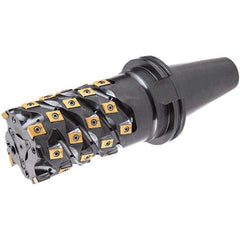 Iscar - 143.6mm Cut Diam, 40mm Arbor Hole, 19mm Max Depth of Cut, 65° Indexable Chamfer & Angle Face Mill - 6 Inserts, T465 LN.T 2212ZN.. Insert, Right Hand Cut, Series Helitang - Exact Tool & Supply