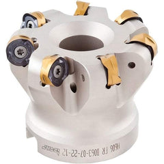 Iscar - 3" Cut Diam, 0.236" Max Depth, 1" Arbor Hole, 8 Inserts, H606 RXCU 1206-AX.. Insert Style, Indexable Copy Face Mill - H606 FR-12 Cutter Style, 2" High, Through Coolant, Series Helido - Exact Tool & Supply
