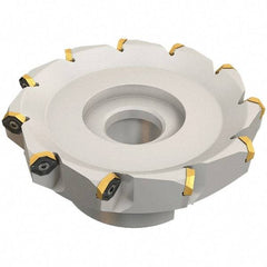 Iscar - 72.4mm Cut Diam, 22mm Arbor Hole, 4.6mm Max Depth of Cut, 50° Indexable Chamfer & Angle Face Mill - 7 Inserts, IQ845 SYHU 07.. Insert, Right Hand Cut, Through Coolant, Series DoveIQMill - Exact Tool & Supply
