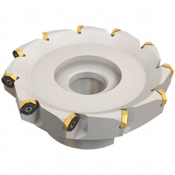 Iscar - 109.4mm Cut Diam, 32mm Arbor Hole, 4.6mm Max Depth of Cut, 50° Indexable Chamfer & Angle Face Mill - 10 Inserts, IQ845 SYHU 07.. Insert, Right Hand Cut, Through Coolant, Series DoveIQMill - Exact Tool & Supply