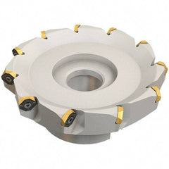 Iscar - 109.4mm Cut Diam, 32mm Arbor Hole, 4.6mm Max Depth of Cut, 50° Indexable Chamfer & Angle Face Mill - 10 Inserts, IQ845 SYHU 07.. Insert, Right Hand Cut, Through Coolant, Series DoveIQMill - Exact Tool & Supply
