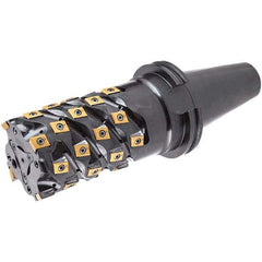 Iscar - 24 Inserts, 80mm Cut Diam, 32mm Arbor Diam, 70mm Max Depth of Cut, Indexable Square-Shoulder Face Mill - 0° Lead Angle, 95mm High, T490 LN.. Insert Compatibility, Through Coolant, Series Helitang - Exact Tool & Supply