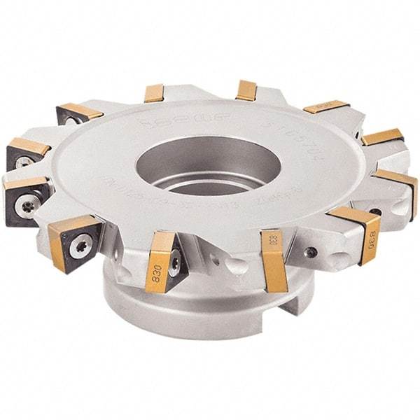 Iscar - Shell Mount B Connection, 0.62" Cutting Width, 1.378" Depth of Cut, 5" Cutter Diam, 1-1/4" Hole Diam, 12 Tooth Indexable Slotting Cutter - FDN-XN13 Toolholder, XNMU 13 Insert - Exact Tool & Supply