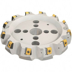Iscar - 183.2mm Cut Diam, 40mm Arbor Hole, 19mm Max Depth of Cut, 65° Indexable Chamfer & Angle Face Mill - 9 Inserts, T465 LN.T 2212ZN.. Insert, Right Hand Cut, Series Helitang - Exact Tool & Supply
