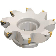 Iscar - 6 Inserts, 63mm Cut Diam, 27mm Arbor Diam, 13mm Max Depth of Cut, Indexable Square-Shoulder Face Mill - 0° Lead Angle, 45mm High, HM390 TDKT 1505.. Insert Compatibility, Through Coolant, Series HeliIQMill - Exact Tool & Supply