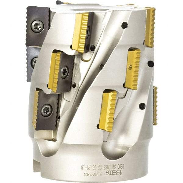 Iscar - 12 Inserts, 2" Cut Diam, 1" Arbor Diam, 2.1" Max Depth of Cut, Indexable Square-Shoulder Face Mill - 0° Lead Angle, 3.15" High, P290 AC.T 1806.. Insert Compatibility, Through Coolant, Series MillShred - Exact Tool & Supply