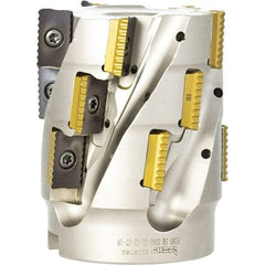 Iscar - 12 Inserts, 2" Cut Diam, 1" Arbor Diam, 2.1" Max Depth of Cut, Indexable Square-Shoulder Face Mill - 0° Lead Angle, 3.15" High, P290 AC.T 1806.. Insert Compatibility, Through Coolant, Series MillShred - Exact Tool & Supply