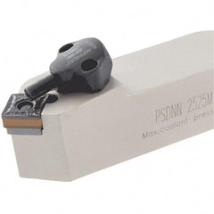 Iscar - SDNC, Neutral Cut, 62.5° Lead Angle, 16mm Shank Height x 16mm Shank Width, Neutral Rake Indexable Turning Toolholder - 100mm OAL, DCMT 13T5-SL Insert Compatibility, Series Isoturn - Exact Tool & Supply