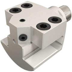 Iscar - Neutral Cut, C4 Modular Connection, Square Shank Lathe Modular Clamping Unit - 20mm Square Shank Width, Through Coolant - Exact Tool & Supply