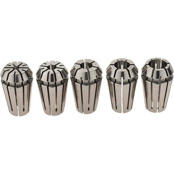 Iscar - 5 Piece, 1/8" to 3/8" Capacity, ER Collet Set - Increments of 1/16", Series ER16 - Exact Tool & Supply