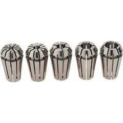 Iscar - 5 Piece, 1/8" to 3/8" Capacity, ER Collet Set - Increments of 1/16", Series ER16 - Exact Tool & Supply
