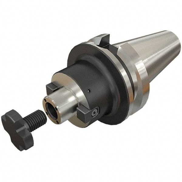 Iscar - BT50 Taper Shank 22mm Pilot Diam Shell Mill Holder - 220mm Flange to Nose End Projection, 48mm Nose Diam, Through-Spindle & DIN Flange Coolant - Exact Tool & Supply