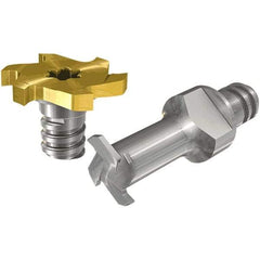 Iscar - MM TS-N Grade IC908 Carbide T-Slot Milling Tip Insert - TiAlN Finish, 4 Flutes, 7.7mm Cutting Diam, 1.19mm Depth of Cut, 14.99mm Extension, 0.008" Cnr Rad - Exact Tool & Supply