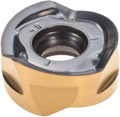 Iscar - H606 RXCU1206 AXT Grade IC808 Carbide Milling Insert - TiAlN/AlTiN/TiN Finish, 0.232" Thick, 0.48" Inscribed Circle, 5.99mm Corner Radius - Exact Tool & Supply