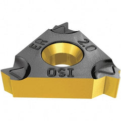 Iscar - 16EL External Left Hand ISO Laydown Threading Insert - Grade IC250, TiCN/TiN Coated Carbide, 9.53mm Inscribed Circle - Exact Tool & Supply