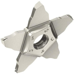 Iscar - 34L200PENTA J Grade IC908, 2.01mm Cutting Width Carbide Grooving Insert - Left Hand, 0.1mm Corner Radius, TiAlN Finish - Exact Tool & Supply