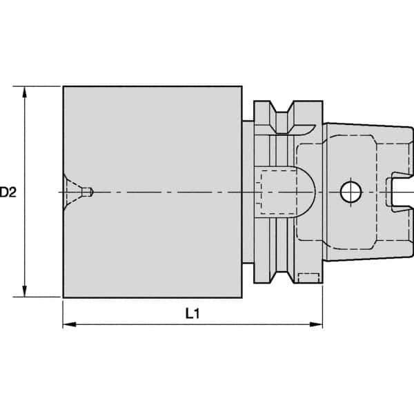 Kennametal - HSK80A Taper Shank, 100.8mm Diameter, Tool Holder Blank - 250mm Projection Gage Line to Nose End - Exact Tool & Supply