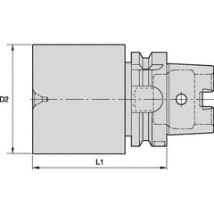 Kennametal - HSK80A Taper Shank, 100.8mm Diameter, Tool Holder Blank - 250mm Projection Gage Line to Nose End - Exact Tool & Supply