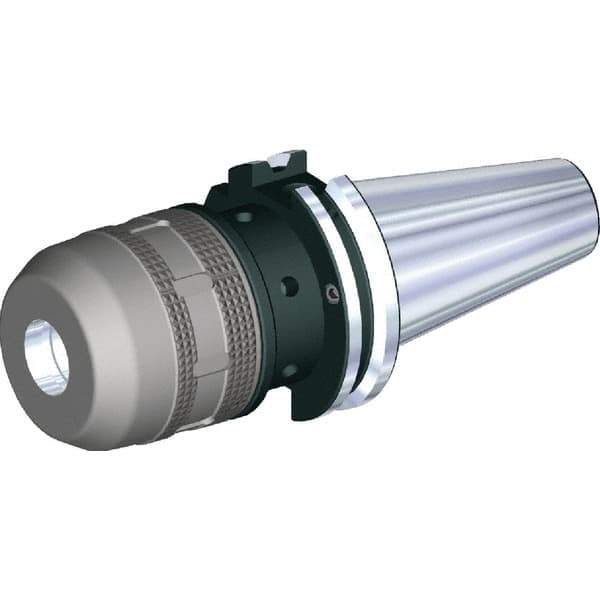 Kennametal - DIN69871-50 Taper Shank, 25mm Hole Diam x 2.4016" Nose Diam Milling Chuck - 6-1/2" Projection, 0.0001" TIR, Through-Spindle & DIN Flange Coolant, Balanced to 20,000 RPM - Exact Tool & Supply
