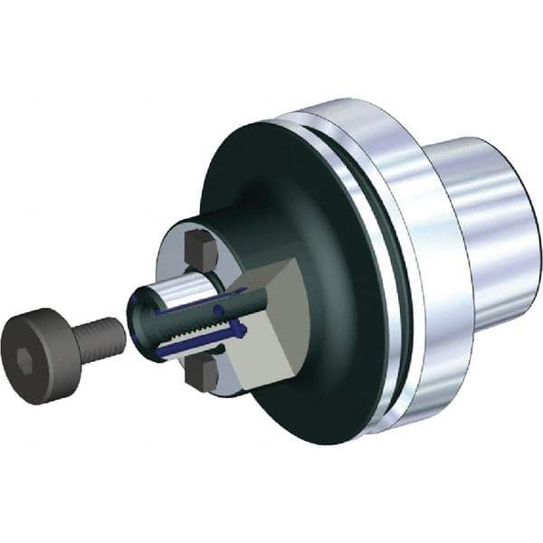 Kennametal - HSK80F Taper Shank 3/4" Pilot Diam Shell Mill Holder - 2" Flange to Nose End Projection, 1-3/4" Nose Diam, 3/8-24 Lock Screw, Through-Spindle Coolant - Exact Tool & Supply