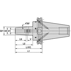 Kennametal - 3/4" Hole Diam, CVKV50 Taper Shank Shrink Fit Tool Holder & Adapter - 101.6mm Projection, 33.02mm Nose Diam, 1.61" Clamping Depth, 15,000 RPM, Through Coolant - Exact Tool & Supply