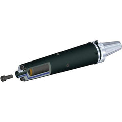 Kennametal - CVKV50 Taper Shank 3/4" Pilot Diam Shell Mill Holder - 10-1/2" Flange to Nose End Projection, 1-3/4" Nose Diam, 3/8-24 Lock Screw, Through-Spindle & DIN Flange Coolant - Exact Tool & Supply