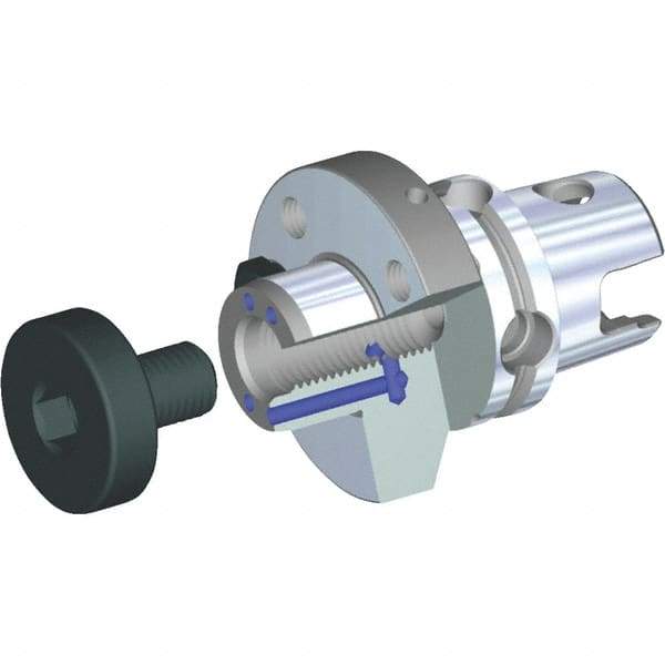 Kennametal - KM80TS Modular Connection 32mm Pilot Diam Shell Mill Holder - 100mm Flange to Nose End Projection, 78mm Nose Diam, M16x2.0 Lock Screw, Through-Spindle Coolant - Exact Tool & Supply