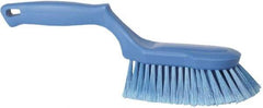 Vikan - 2" Bristle Length, Polyester Wash Brush - 5-13/16" Long x 5" Wide Head, 13-1/2" OAL, Blue, Polypropylene Block - Exact Tool & Supply