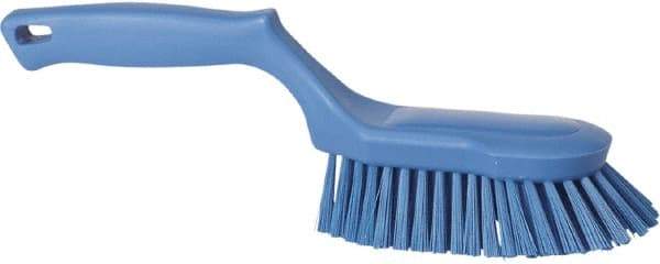 Vikan - 1-1/2" Bristle Length, Polyester Scrub Brush - 5-5/8" Long x 5" Wide Head, 13-1/2" OAL, Blue, Polypropylene Block - Exact Tool & Supply