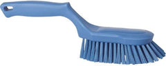 Vikan - 1-1/2" Bristle Length, Polyester Scrub Brush - 5-5/8" Long x 5" Wide Head, 13-1/2" OAL, Blue, Polypropylene Block - Exact Tool & Supply