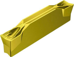 Sandvik Coromant - R123x2F CF 2135 Grade, 0.0984" Cutting Width, Carbide Cutoff Insert - 5° Right Hand Lead Angle, 0.0059" Cnr Rad, TiCN/Al2O3/TiN Coated - Exact Tool & Supply