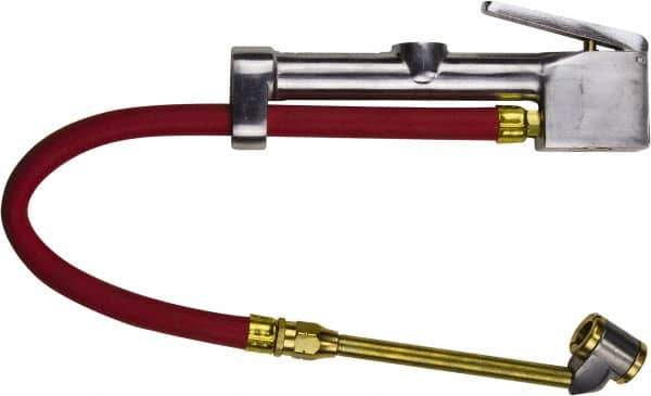 Milton - 160 Max psi Closed Check Aluminum/EPDM Inflator Gauge - Dual Large Bore Chuck, 1/4 FNPT, 10 to 160 psi Pressure Range - Exact Tool & Supply