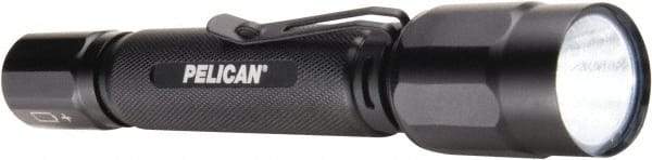 Pelican Products, Inc. - White LED Bulb, 375 Lumens, Mini Flashlight - Black Aluminum Body, 2 AA Alkaline Batteries Included - Exact Tool & Supply