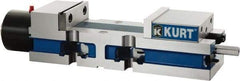 Kurt - 4" Jaw Width, 6" Jaw Opening Capacity, Horizontal Stationary Machine Vise - Hydraulic Operation, 7,800 Lb Capacity, 1 Station, 14.16" Long x 3.4900" High x 1-15/64" Deep, 1.235" Jaw Height, Ductile Iron - Exact Tool & Supply