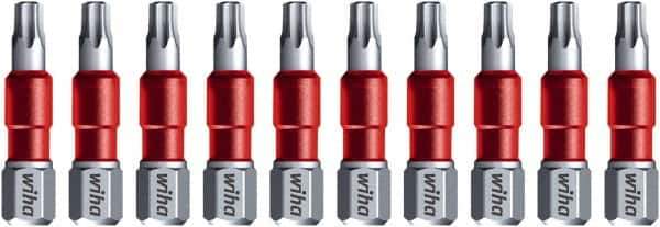 Wiha - T30 Torx Bit - 1/4" Hex Drive, 1-9/64" OAL - Exact Tool & Supply