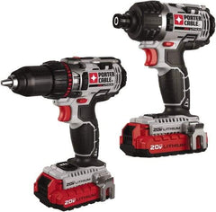 Porter-Cable - 20 Volt Cordless Tool Combination Kit - Includes 1/2" Drill/Driver & 1/4" Impact Driver, Lithium-Ion Battery Included - Exact Tool & Supply