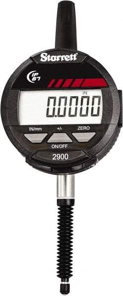 Starrett - 1" Max Measurement, 0.0005" Graduation, Electronic Drop Indicator - Accurate to 0.001", Inch & Metric System, LCD Display - Exact Tool & Supply