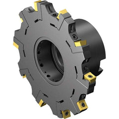Sandvik Coromant - Arbor Connection, 0.5906" Cutting Width, 1" Depth of Cut, 100mm Cutter Diam, 1-1/16" Hole Diam, Indexable Slotting Cutter - 1-1/16" Shank Diam, Right Hand Cutting Direction - Exact Tool & Supply