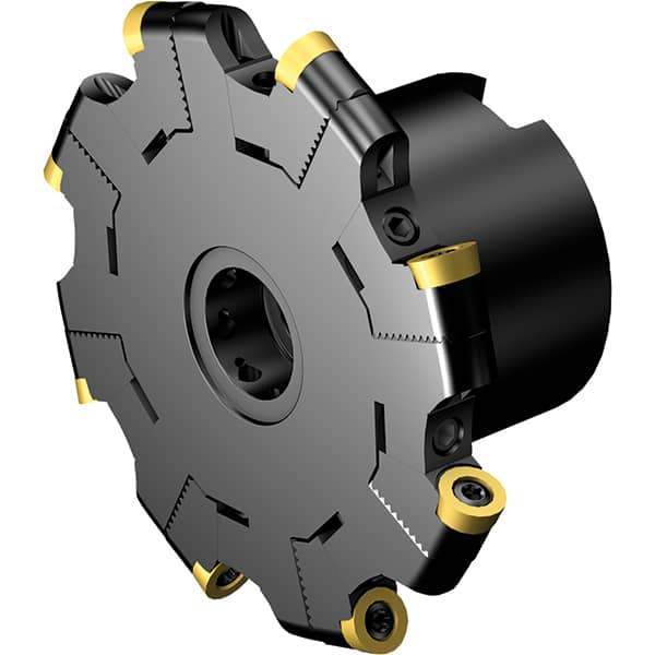 Sandvik Coromant - 3/8" Cutting Width, 0.925" Depth of Cut, 1" Hole Diam, 8 Tooth Indexable Slotting Cutter - Right Hand Cutting Direction - Exact Tool & Supply