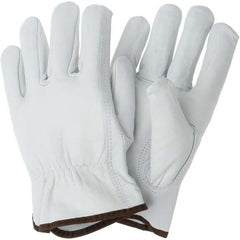 MCR Safety - Size L Leather Abrasion & Puncture Resistant Work Gloves - Exact Tool & Supply