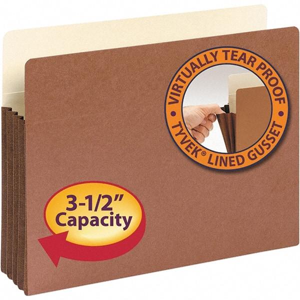 SMEAD - 11-3/4 x 9-1/2", Letter Size, Redrope, Expansion Folders - 11 Point Stock, Straight Tab Cut Location - Exact Tool & Supply