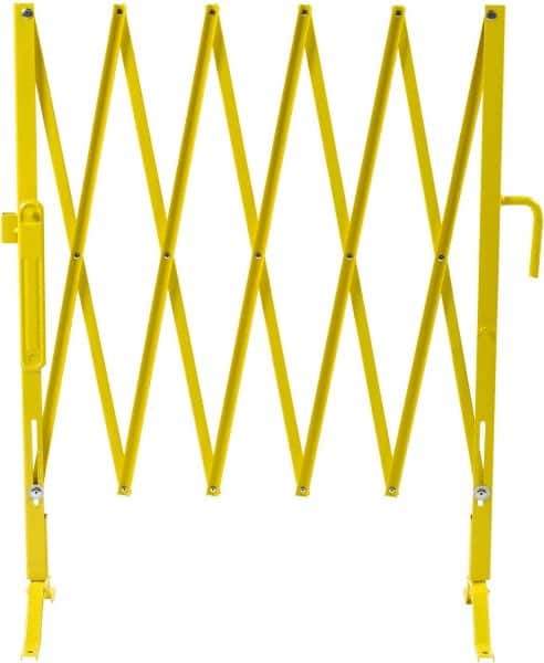 Illinois Engineered Products - 40" High Aisle Gate - Galvanized Steel, Yellow - Exact Tool & Supply