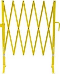 Illinois Engineered Products - 40" High Aisle Gate - Galvanized Steel, Yellow - Exact Tool & Supply