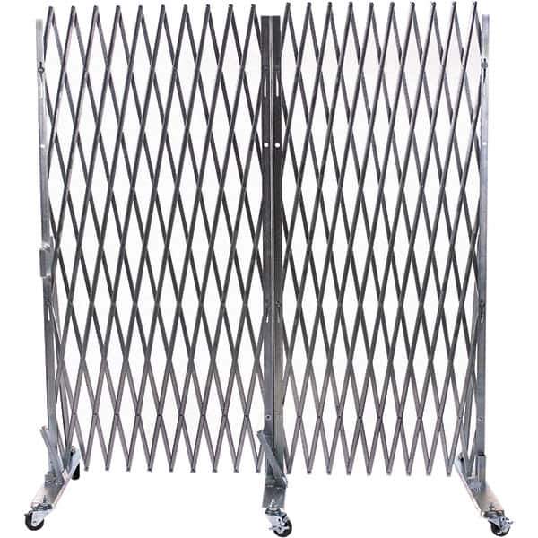 Illinois Engineered Products - 8' High Portable Traffic Control Gate - Galvanized Steel, Silver - Exact Tool & Supply