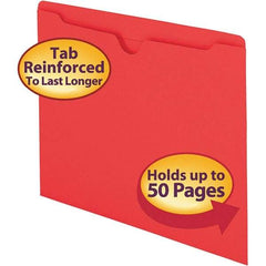 SMEAD - 11-3/4 x 9-1/2", Letter Size, Red, File Envelope - 11 Point Stock, Straight Tab Cut Location - Exact Tool & Supply